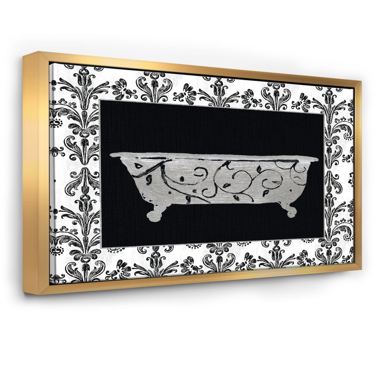 Designart - Paris Hotel Bathroom I - Traditional Bathroom Canvas in Gold Frame